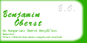 benjamin oberst business card